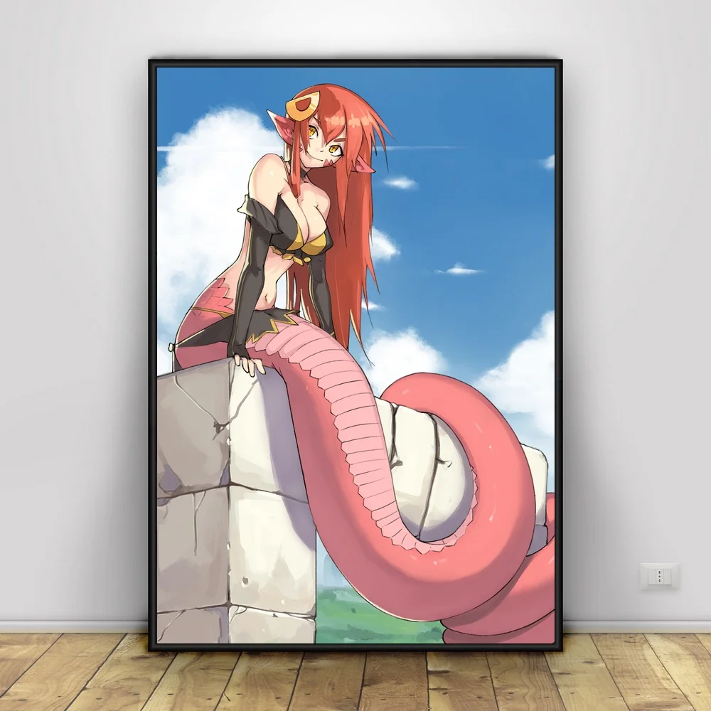 Monster Musume No Lru Nichijou художественный Шелковый плакат домашний декор 12x18