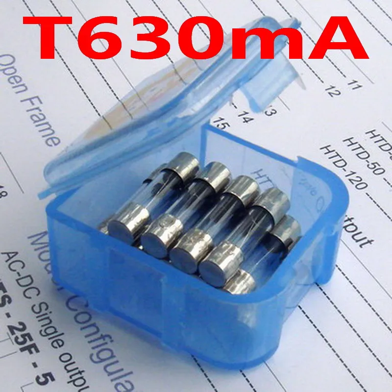 (10 pcs/lot) T630mA 250V 5 x 20mm Slow Blow Glass Tube Fuse UL VDE RoHS Approved 630mA 0.63A 0.63 Amp. | Обустройство дома