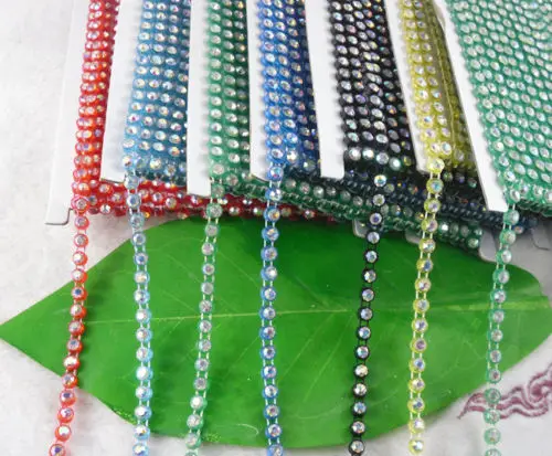 SS18 A grade clear AB crystal glass 4.5mm rhinestones plastic banding setting costume applique wedding decorations chain 1 yard | Дом и сад