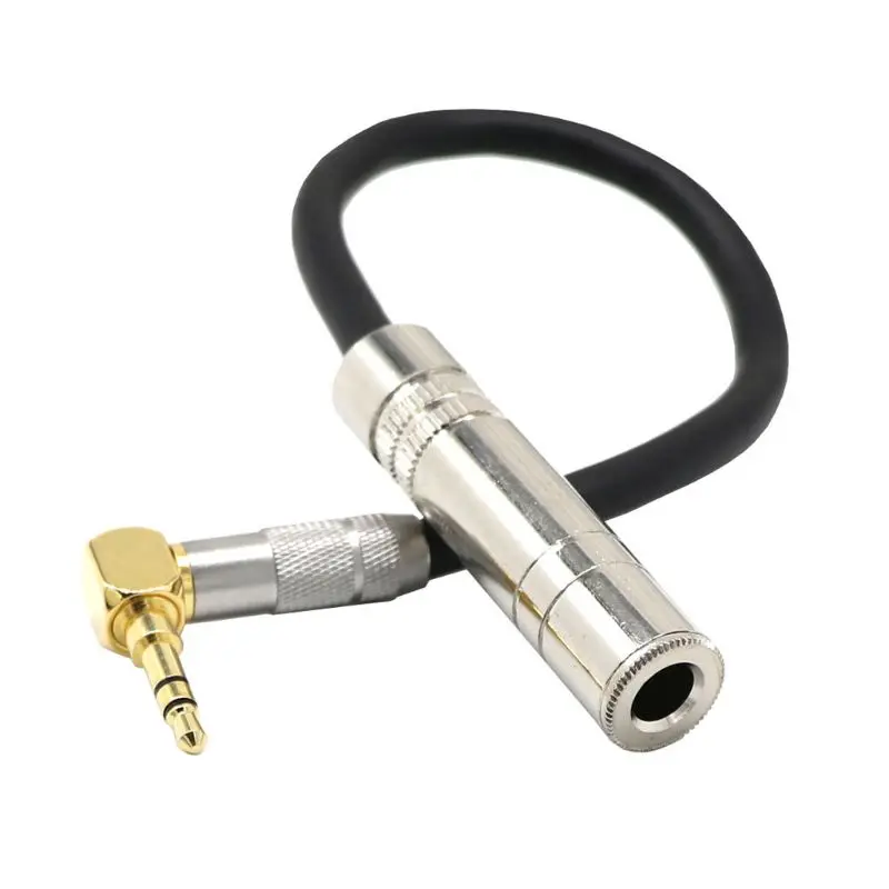 6 35 мм гнездо стерео 3 5 штекер Jack Hifi Mic аудио удлинитель короткий 90 градусов