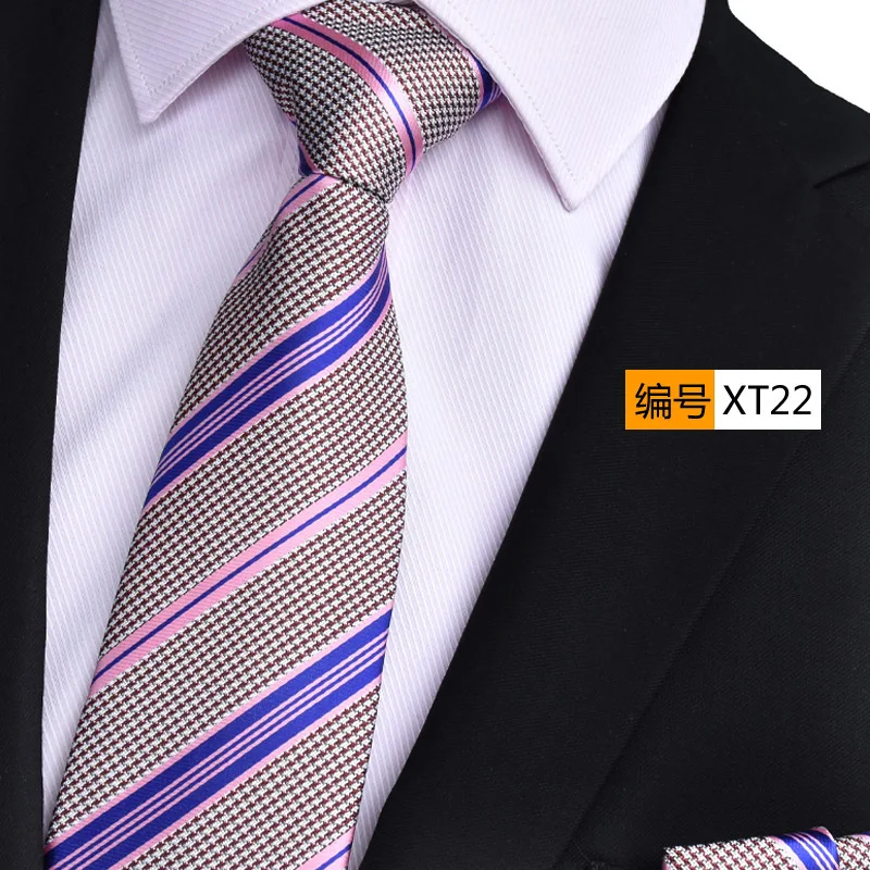 

NINIRUSI Fashion Stripe and Paisley Mens Tie 8cm Silk Ties Handkerchief Cufflinks Gravatas Ties for Men Wedding Suits Corbatas