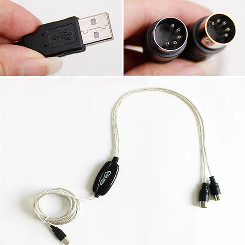 KIVOTEK 4 шт/лот midi-usb адаптер usb-кабель вход-выход кабель MIDI конвертер ПК в