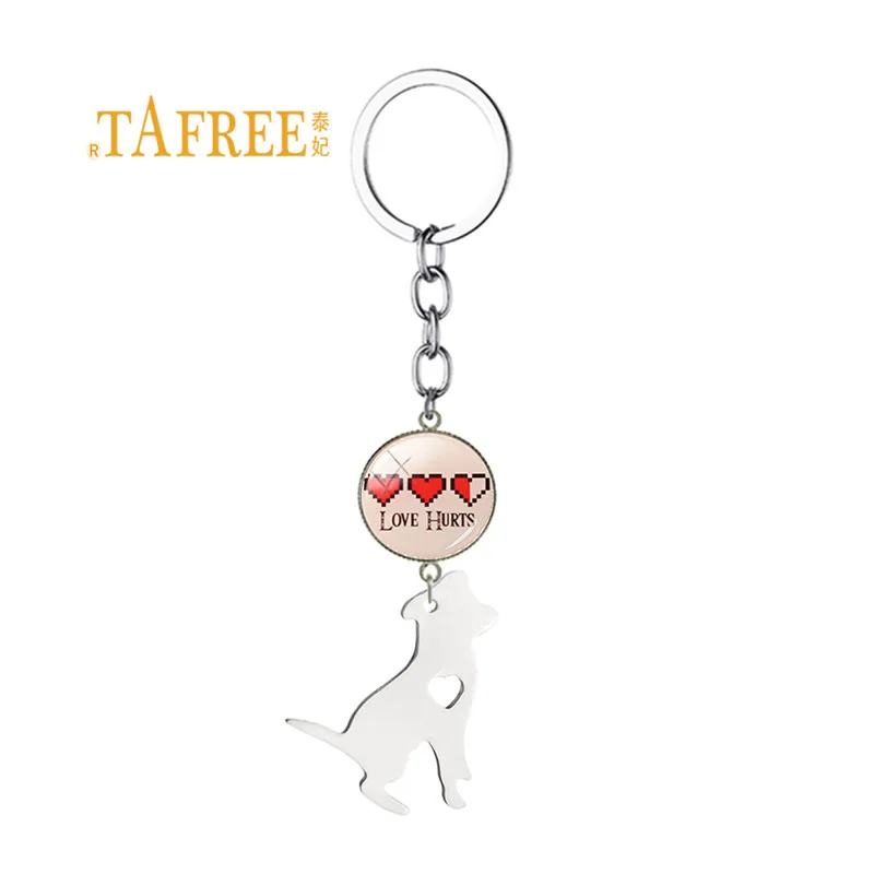 Брелок TAFREE с надписью Love Heart брелок из нержавеющей стали подвеской в виде Бигля