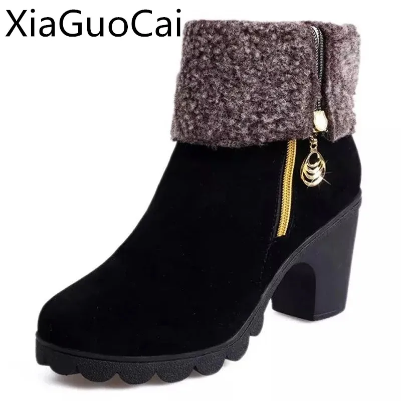 

Spring And Autumn Women Martin Boots Super Warm Two Kinds Of Wear Ankle Boots High Heel Shoes With Velvet c37 15