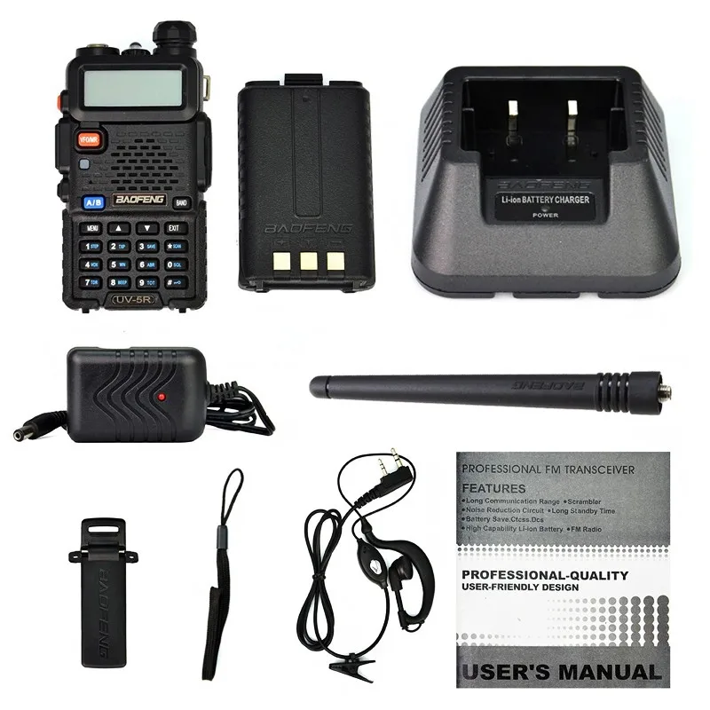 4 шт. BaoFeng УФ-5R Walkie Talkie CB Двухстороннее Радио VHF/UHF 136-174 и 400-520 МГц Dual Band Любительское