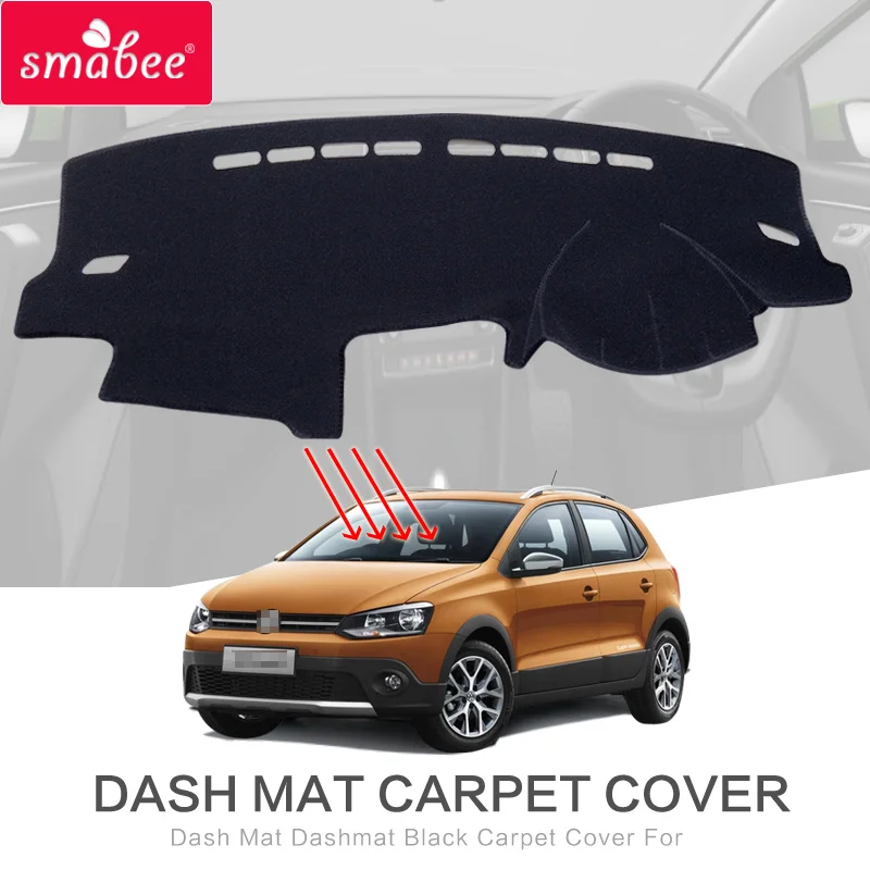 Коврик smabee для Volkswagen POLO GTI R 2011 2016 черный коврик приборной панели автомобиля