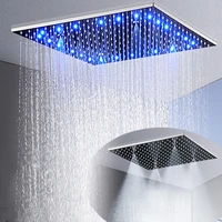 New LED 2 Functions Ceiling Mounted Shower Head 304 Stainless Steel Shower Panel Top Rain Misty 16 inch / 20 inch / 24 inch