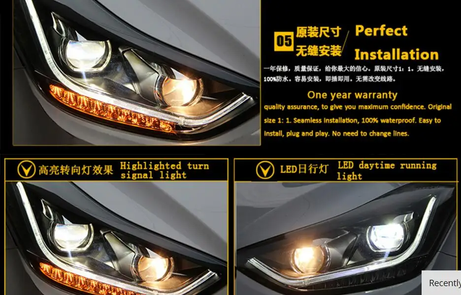HID 2012 ~ 2015 автомобильный Стайлинг фары для HUNDAI Elantra Solaris accent Genesis i10 i20 santa fe lantraElantra