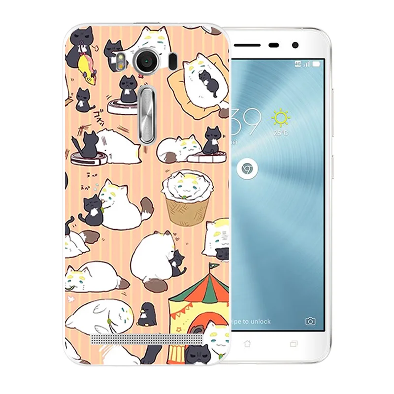 Phone Case for Asus ZenFone 2 Laser ZE500KL 5.0 inch Gel Silicon Funda Luck Cat Pattern For ASUS Zenfone Soft Back Cover |