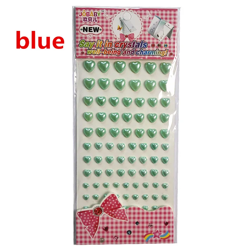 

Acrylic blue pearl Heart Sticker Self Adhesive kids toys Stickers Children gifts Reward stickers Wall Furniture decoration