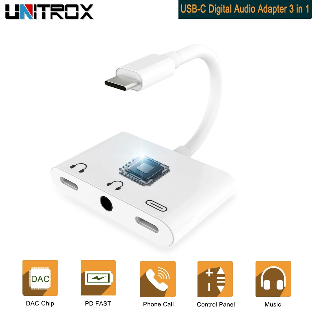 USB C до 3 5 мм Aux Jack Type порт Цифровой аудио конвертер с портом зарядки типа c кабель