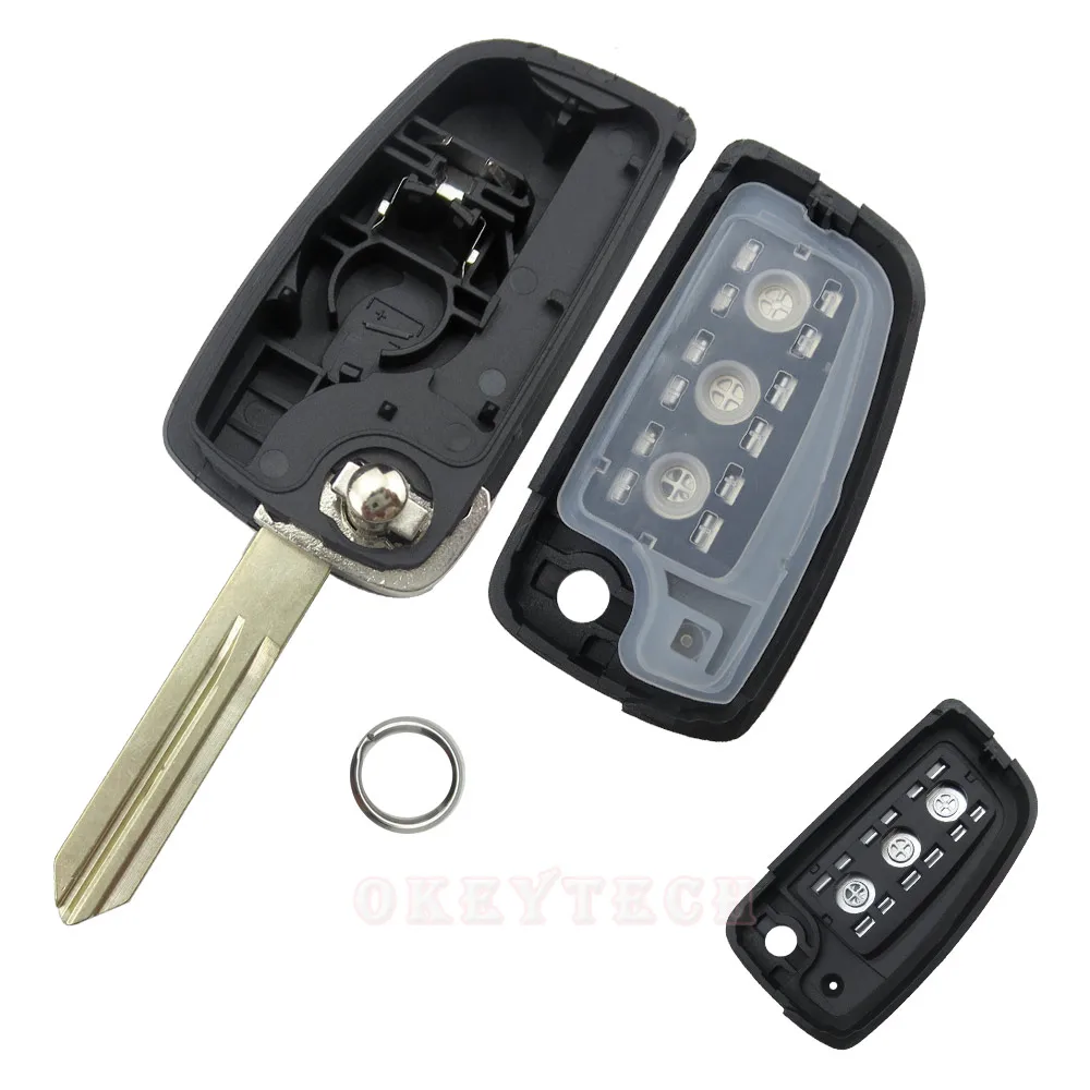 OkeyTech откидной складной чехол с 3 кнопками для автомобильного ключа Nissan Sylphy Sunny NV200