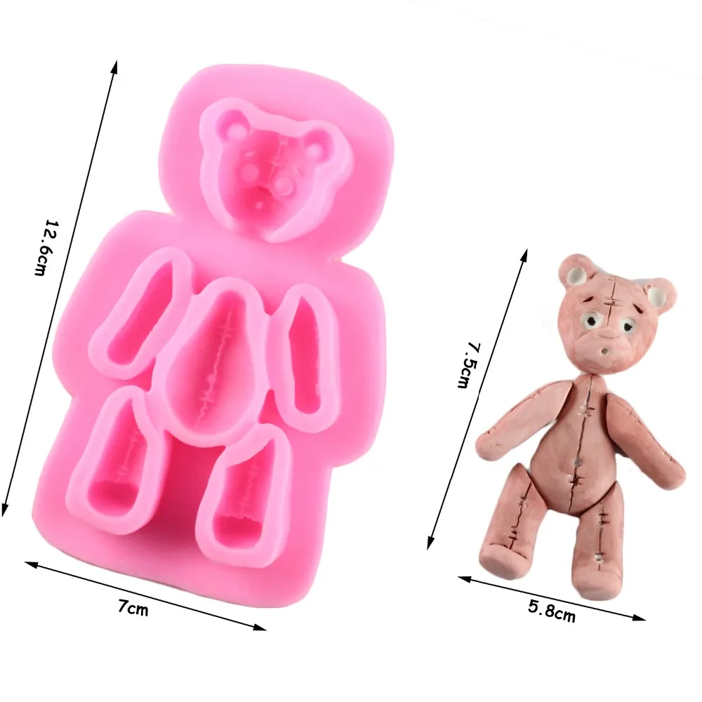 Милый медведь кондитерских Fondant (сахарная) силиконовая форма выпечка торта DIY
