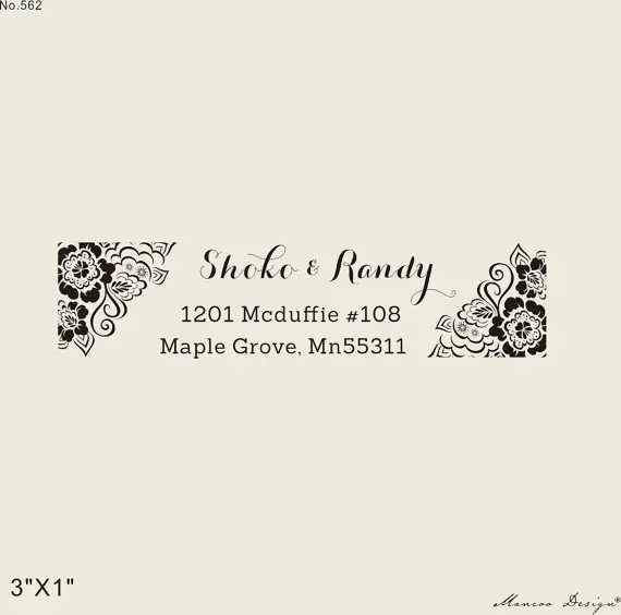 Бесплатная доставка 3 &quotх 1&quot Свадьба адрес штамп пользовательских семья Адрес