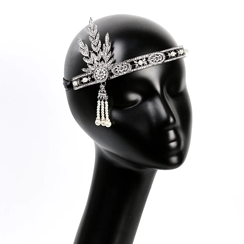 Золото/Ф “Великий Гэтсби” 1920s Детский ободок-Тиара Арт Деко головной убор