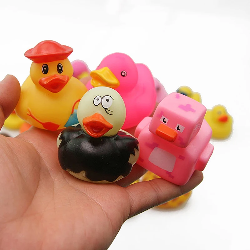 10 шт детская резиновая утка для ванны Duckie Baby Shower водные игрушки Плавательный