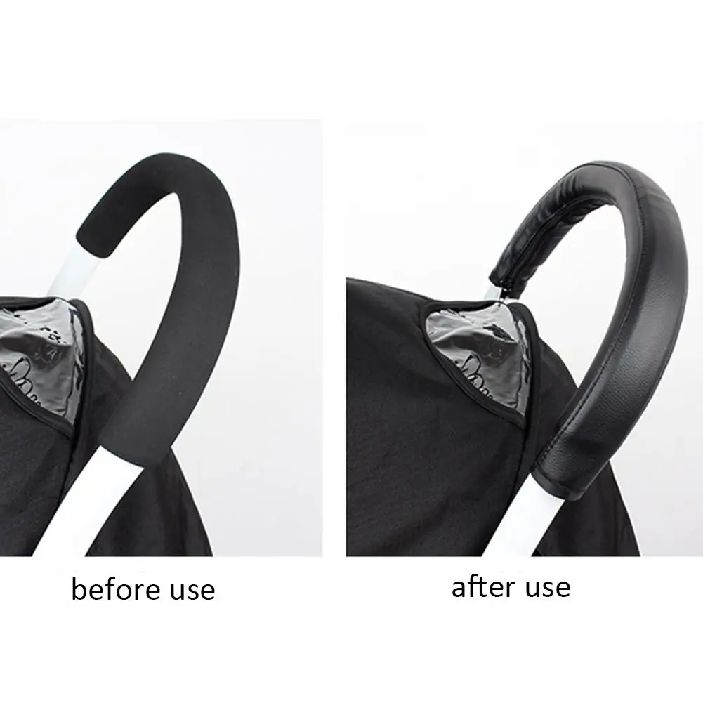 Baby Stroller Handrail Case Cover Accessories Pu Leather Handle Removable Zipper Cart General Non-slip Armrests | Мать и ребенок
