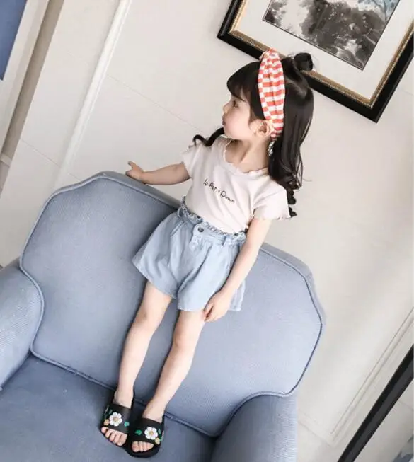 Children's clothing girls summer 2018 Korean version of the cartoon letter printing short-sleeved basic fashion T-shirt | Детская
