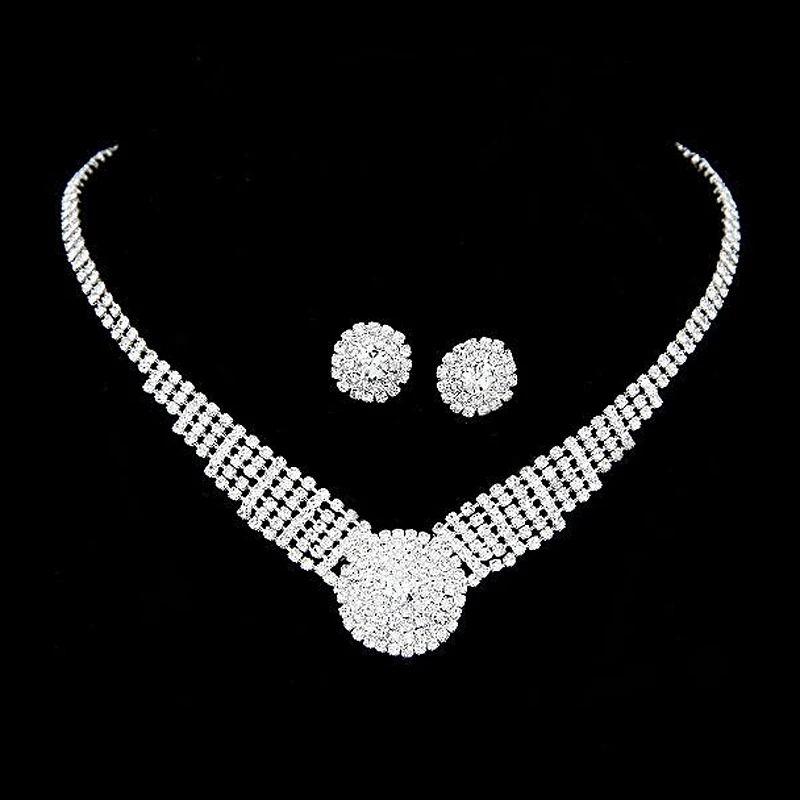 2015 Crystal Bridal statement necklace earings and necklaces sets Accessories fine jewelry set 00518 | Украшения и аксессуары
