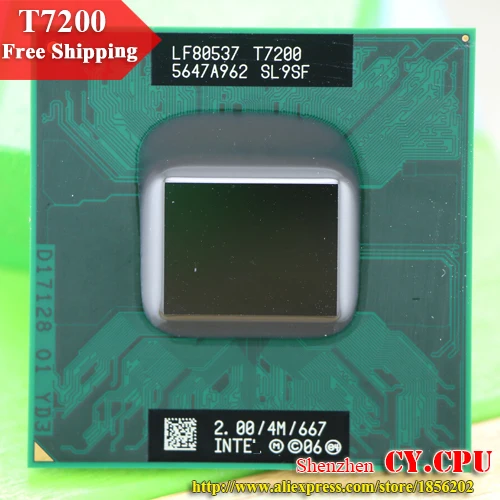 Бесплатная доставка процессор intel Core 2 Duo T7200 CPU 4M Socket 479 Cache/2 0 GHz/667/двухъядерный для