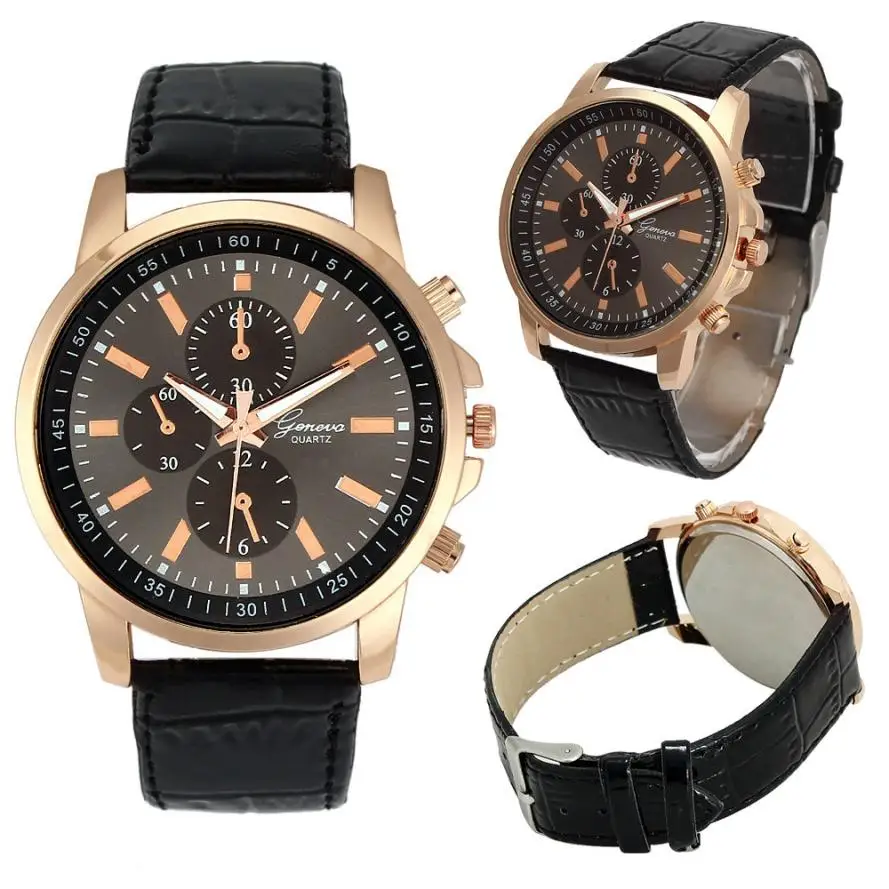 

Women Watch Simple Fashion Tasteful Style Case Faux Leather Band Round Quartz Wrist Watch Gift saat 2018 #D