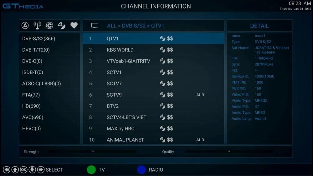 Freesat GTC спутниковый ресивер декодер DVB-S2 DVB-C DVB-T2 ISDB-T Amlogic S905D android 6,0 ТВ коробке 2 ГБ 16 ГБ BT4.0+ 1 год резких перемен температуры