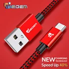 Кабель TIEGEM USB Type-C, 3 А, нейлоновый, кабель передачи данных для быстрой зарядки, для Nexus 5X, 6P, OnePlus 2, ZUK Z1, Z2, USB-C