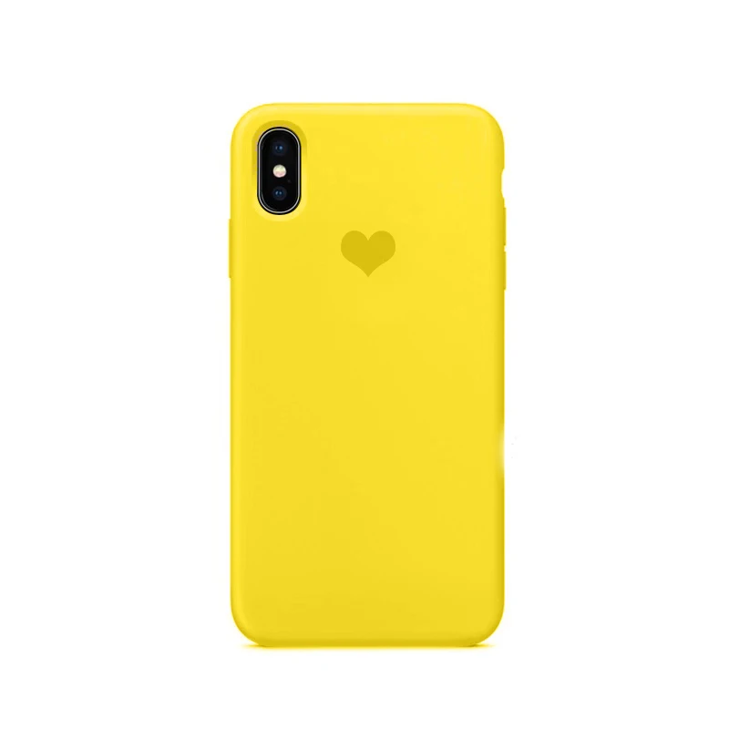 Жидкий силиконовый чехол с логотипом Love для iPhone XS Max XR XS X 7 8 6S Plus Внутренний чехол из микрофибры для iPhone 11 Pro Max 11 Pro 11 - Цвет: Yellow