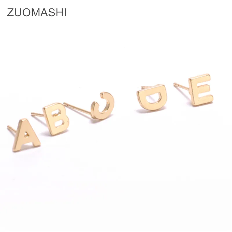 2017 новая мода маленькая начальная шпилька подружки невесты подарок буквы серьги