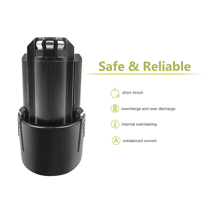 Батарея batcool без эффекта памяти для Bosch BAT411 12 V 2.0Ah литий-ионный аккумулятор BAT411A