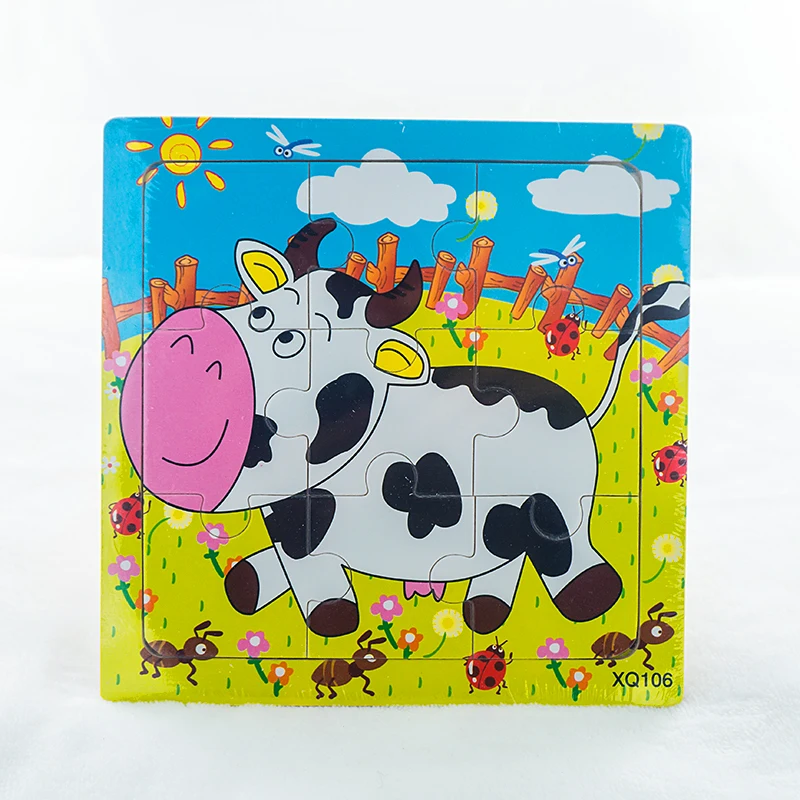 Baby Cartoon Animal Wooden Jigsaw Puzzles Board Children Kids Toys Educational Early Learning Fun Games Tiger Bee Frog Cow Koala|wooden jigsaw