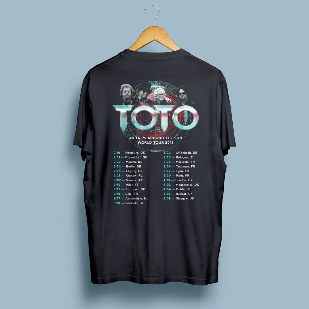 Футболка Toto 40 Trips по всему Sun World Tour 2018 черная S 4Xl|gildan t shirts|t shirt blackt |