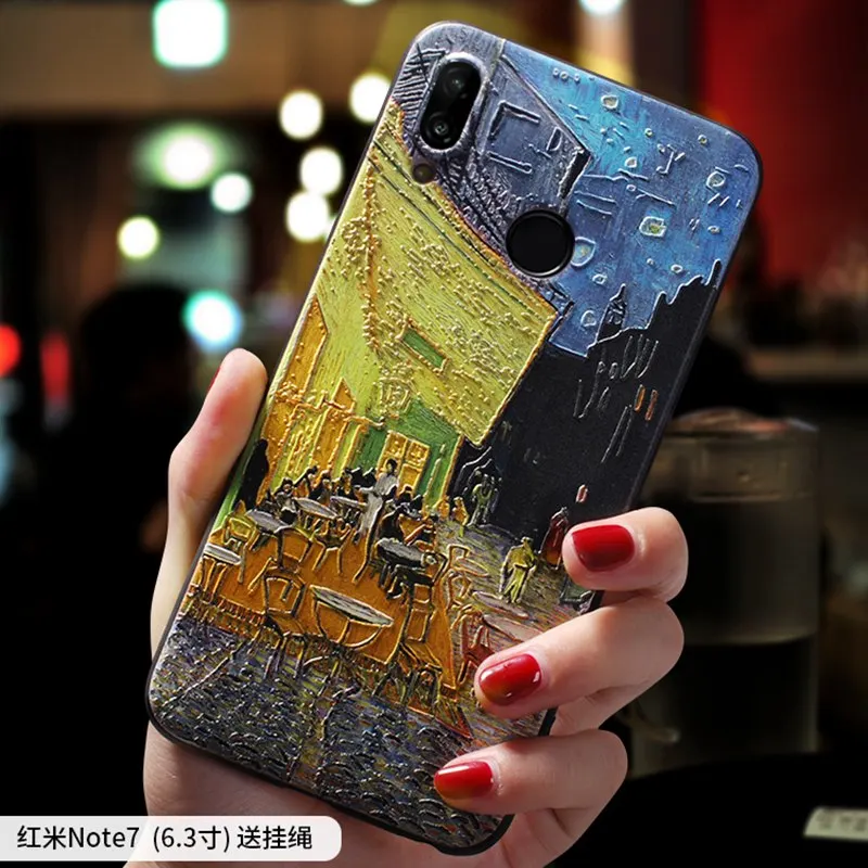 Винтажный рельефный чехол с изображением звездной ночи для Xiaomi mi X 3, Red mi note 8 pro, Red mi note 7 pro, чехол - Цвет: 2