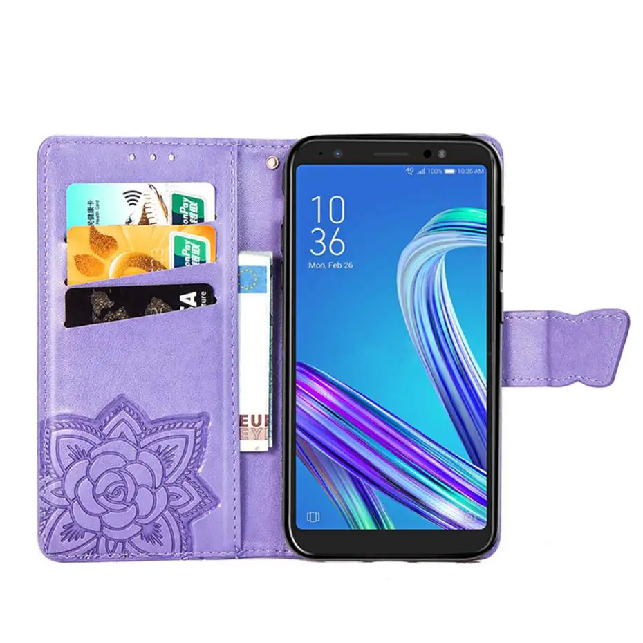 Флип чехол для Asus ZenFone Live L1 ZA550KL 5 дюйма из искусственной кожи с 3d бабочкой ASUS ZA ZA550 KL