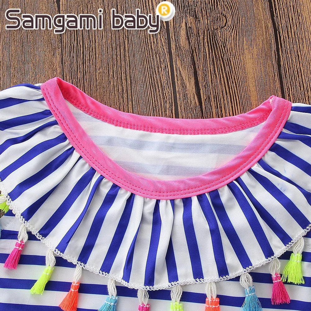 SAMGAMI пляжная одежда для малышей летняя девочек плотно прилегающий эластичный