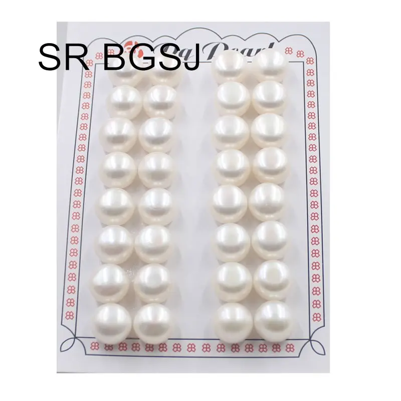 Free Shipping 10-11mm 16Pairs Half Hole Drilled Pearl Beads Super Luster Natural Freshwater Loose | Украшения и аксессуары
