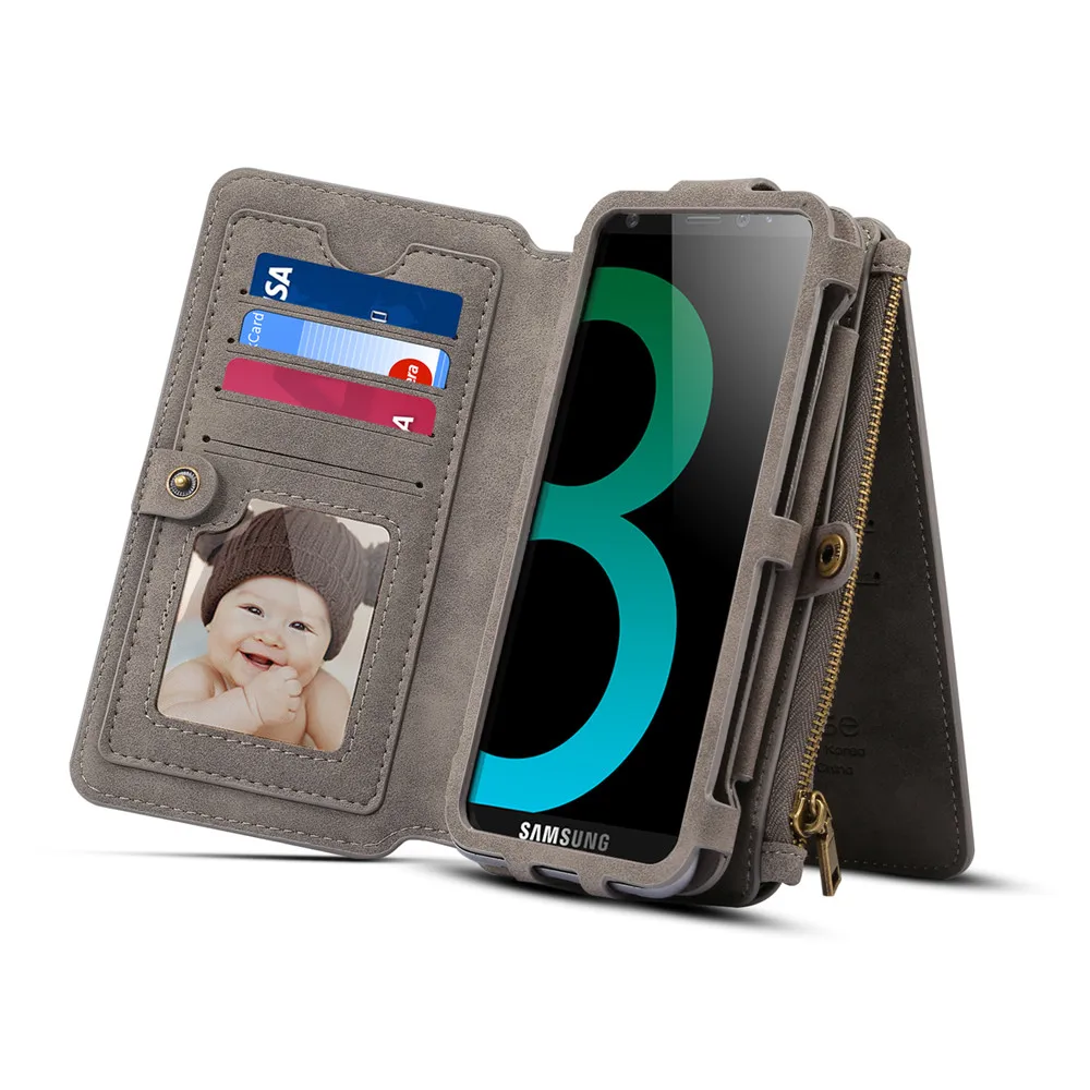 Женская Мужская модная сумка для телефона для samsung S9+ съёмный корпус с кольцом на крючке, слоты для карт, чехол для samsung A8+, высокое качество