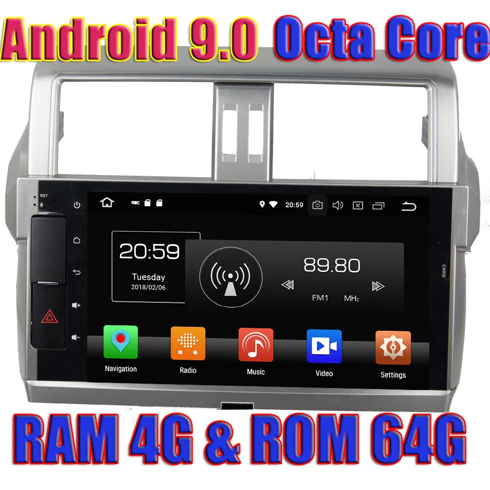 Автомагнитола wanобычно Android 9 0 для Toyota PRADO 2014 2015 GPS навигатор проигрыватель без DVD