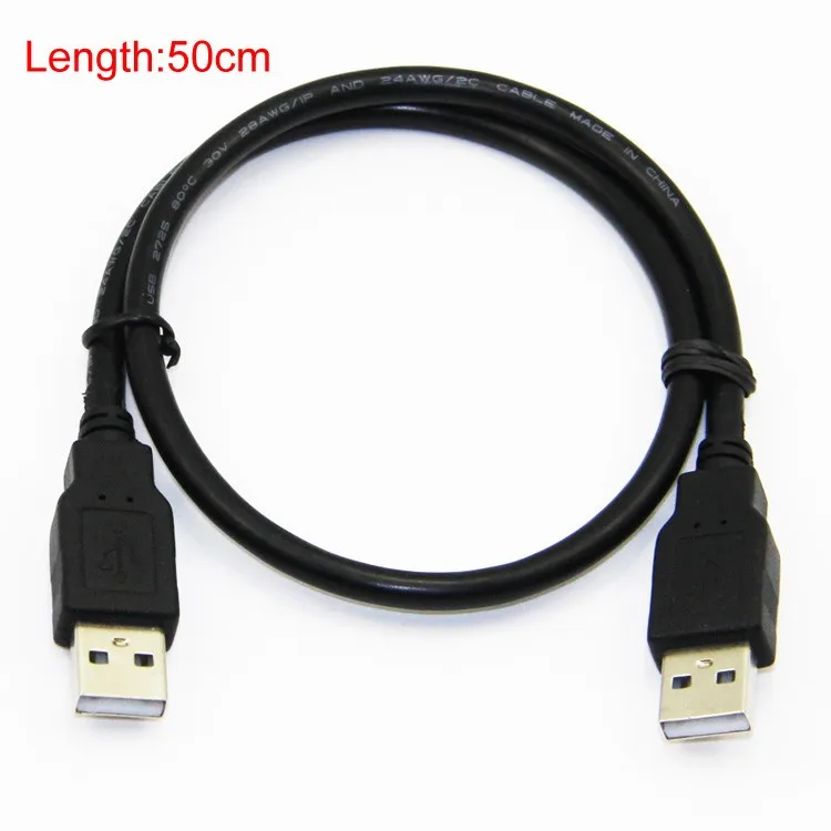 Кабель Bochara USB 2,0 type A Male to type A Male из фольги+ в оплетке(внутри)+ ПВХ Экранирование 30 см 50 см 1 м 1,5 м 1,8 м 3 м 5 м черный