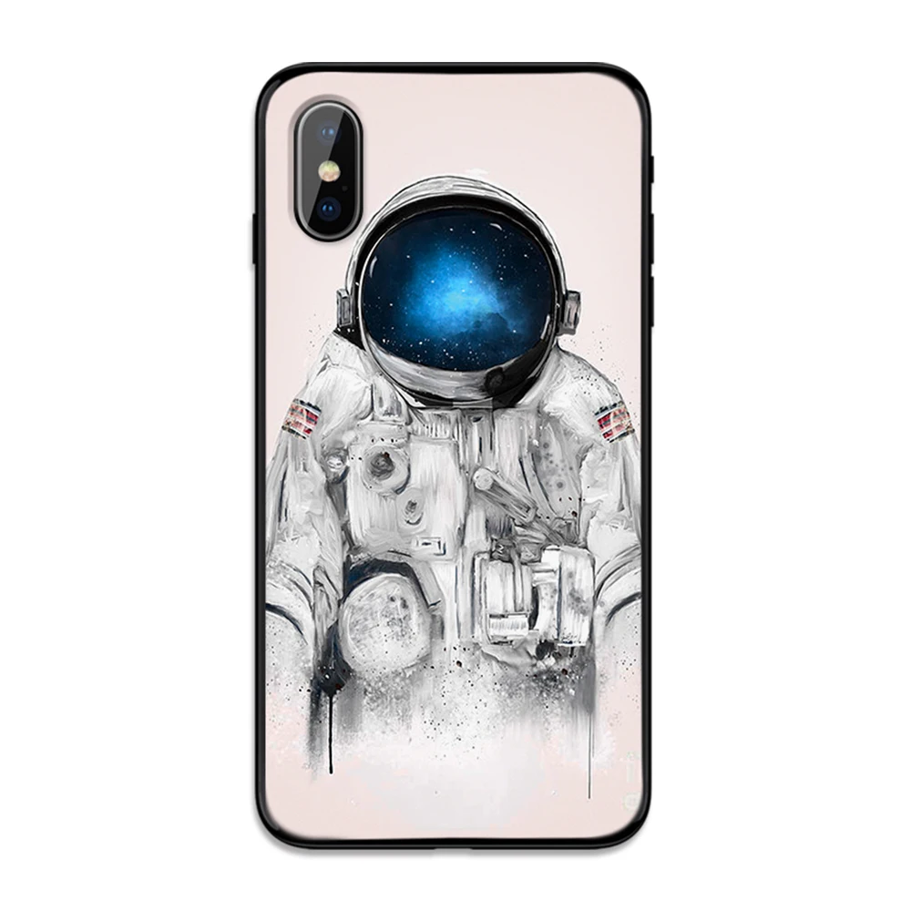 Sky meteorite art астронавт мягкая термополиуретановая крышка-чехол для Apple iPhone 6 6S 7 8 Plus 5