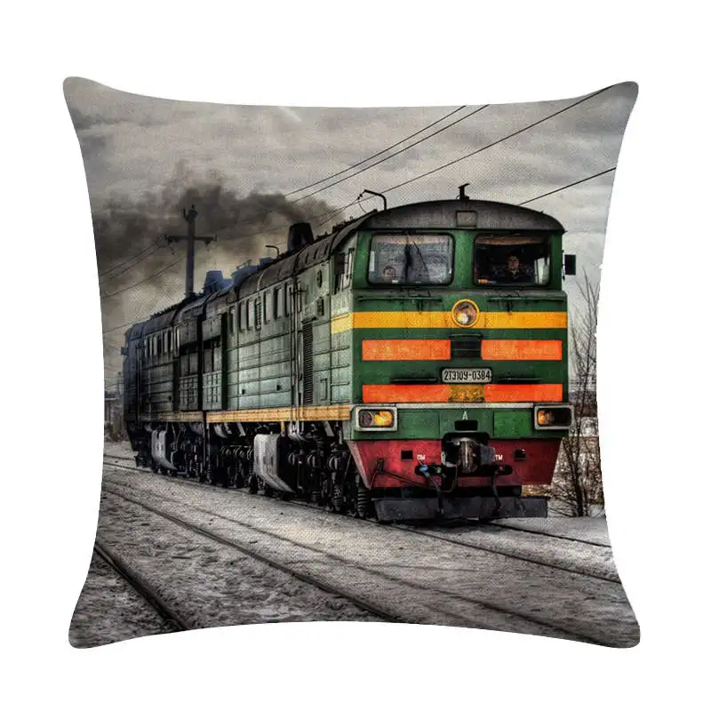 Подушка для опоры, винтажные поезд год подарок серии homerdecor, чехол для подушки, Наволочки, покрытия для подушек размером 45*45 см