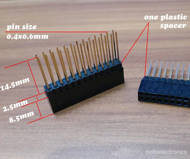 Hellotronics 5 шт./лот Штабелируемый разъем для Raspberry Pi-сверхвысокий 8 5/2 5/14 мм 0 1 дюйма
