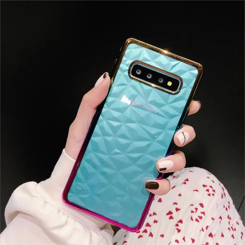 Ромбовидный узор градиент Edge чехол для samsung Galaxy S10 S9 S8 Plus Note 9 8 A6 A7 2018 A70 A50 A40 A30 A20 A10 M20