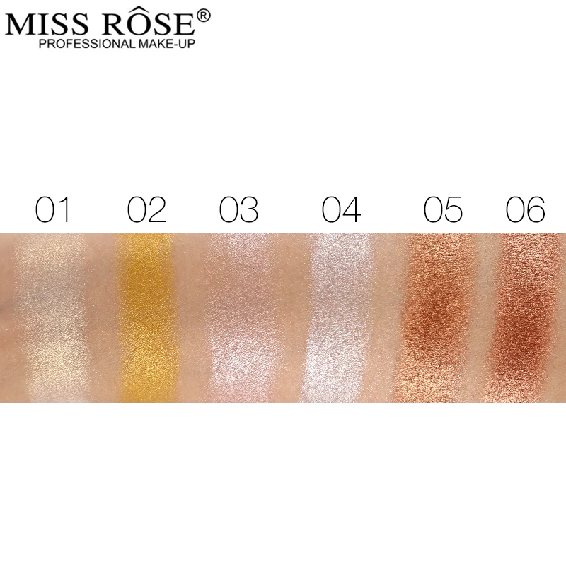 Miss Rose Новинка 3D мерцающая пудра хайлайтер палитра основа для лица Осветляющий