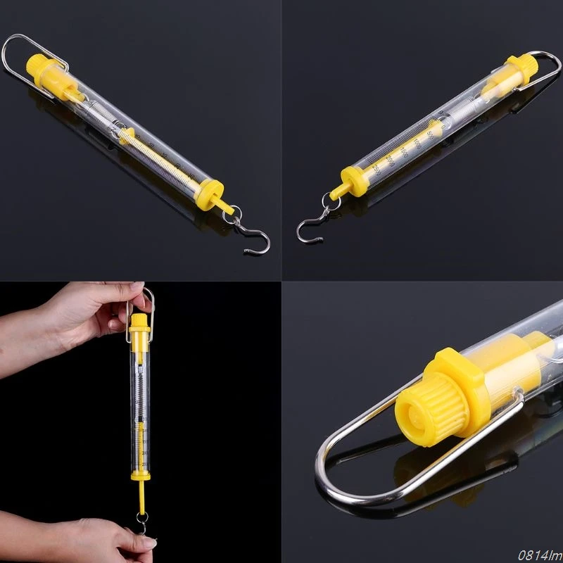 Newton force meter Max Capacity 25N Plastic Tubular Spring Scale Dual Scale Labeled for Physical Experiment