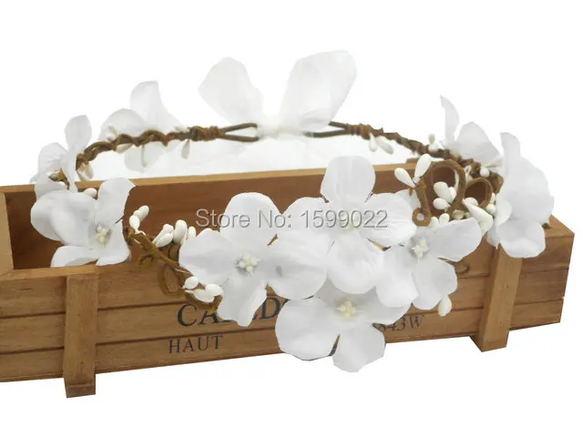 

Womens Flower Crown Rustic Woodland Wedding Hydrangea Hair Accessories Diy Bridal Head Dresses Winter Bride Floral Halo Headband