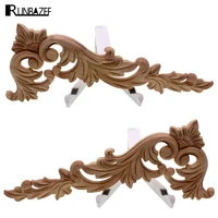 runbazef floral wood carved corner applique wooden carving decal furniture cabinet door frame wall home decoration accessories