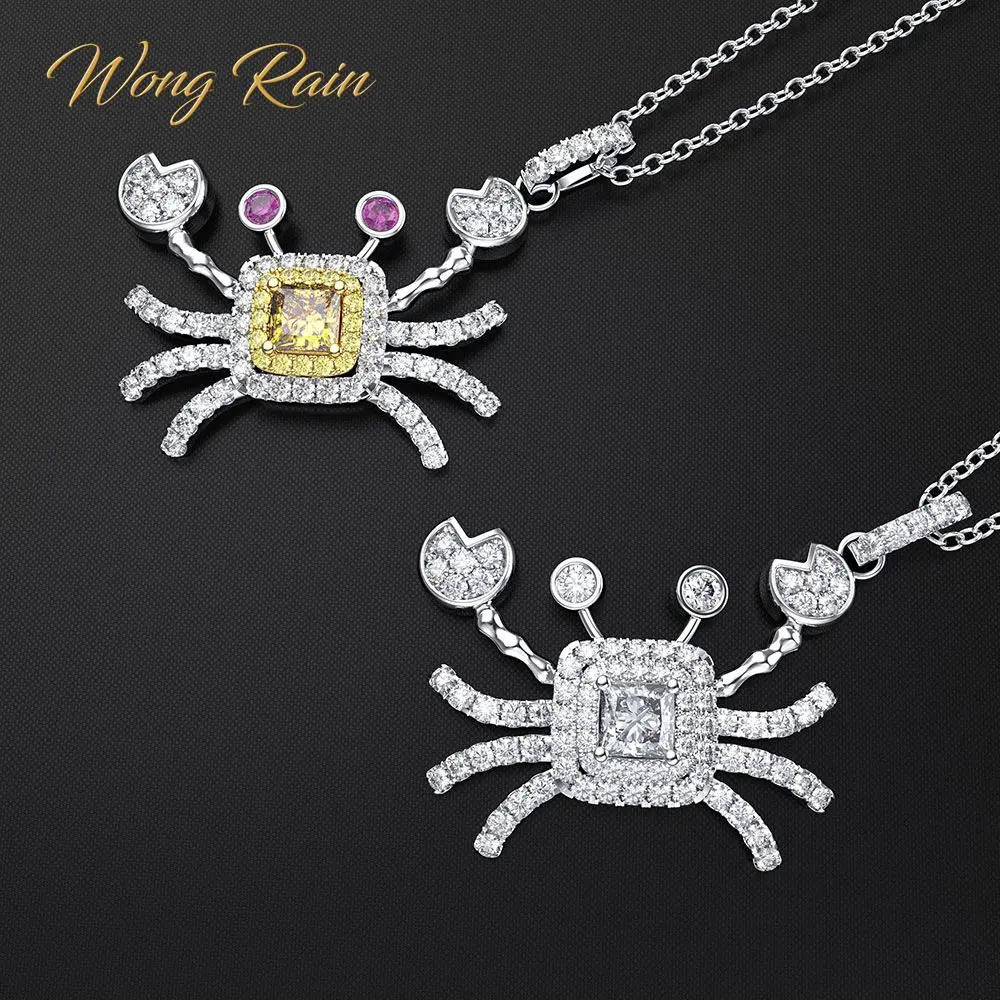 Wong Rain 100% Стерлинговое Серебро 925 пробы созданное из моиссанита драгоценный