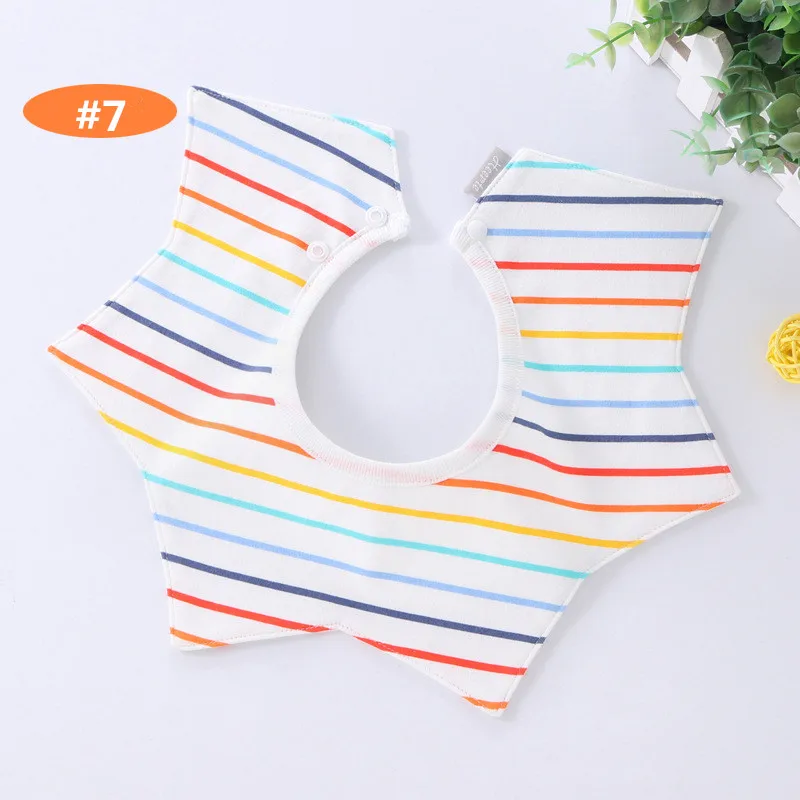 7 2 шт./лот детские нагрудники небесно-Звездные хлопковые трехслойные водонепроницаемые нагрудники для новорожденных мальчиков и девочек 360 градусов слюнявчик полотенце - Цвет: 7