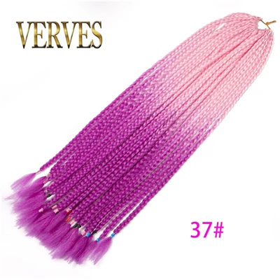 T4/27/30 Вязанные косички VERVES 24 дюймов коробка оплетка 22 корня/упаковка Омбре синтетическое плетение волос Термостойкое волокно распределительный конец - Цвет: T4/27/30